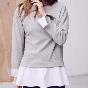 eri + ali layered poplin sweatshirt